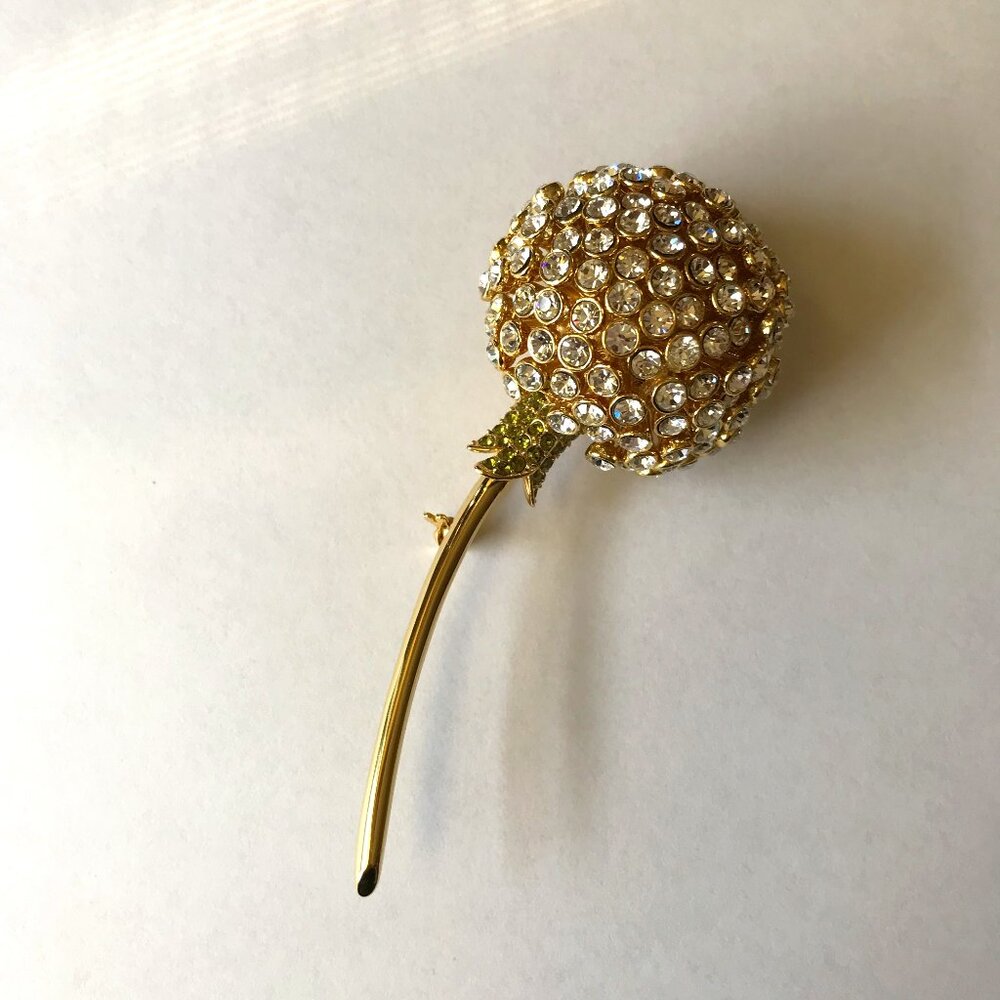 JTV Off Park Multicolor Crystal Gold Tone Dandelion Brooch